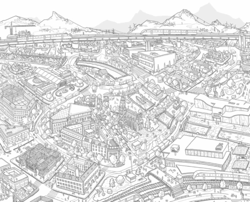 Tu Wien|Forschungsbereich Verkehrssystemplanung|Wimmelbild Outlines